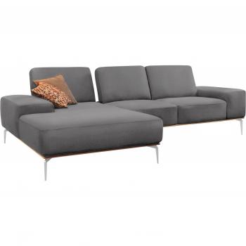Longlife Xtra‑Leder Ecksofa “Run” (Naturwalkleder) – Grau, 279 × 88 × 178 cm