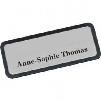 Plaque d’identification magnétique Eichner 81 × 33 mm, couleur noire