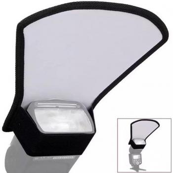 Accesorio Fotográfico: Softbox Flash + Reflector Blanco‑Plateado para Canon 580EX y Nikon