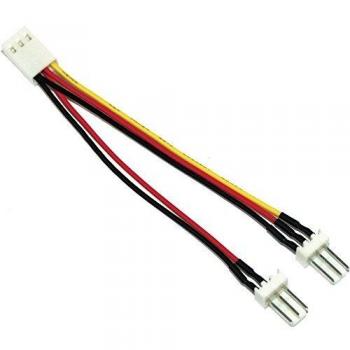 InLine Lüfter Adapterkabel, 3pol Molex Buchse auf 2x Molex Stecker
