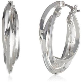 Anne Klein Women’s Gold‑In‑Silver Twist Hoop Jewelry