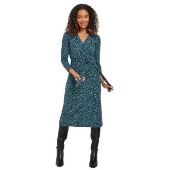 Mid‑Length Print Wrap Dress