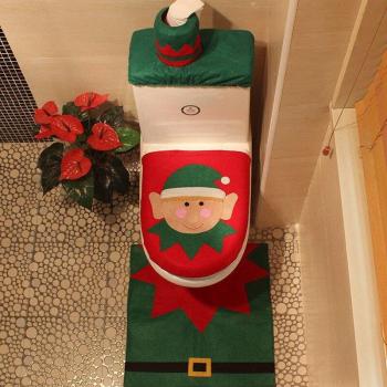 Santa Claus Toilet Seat Cover and Bathroom Mat Set