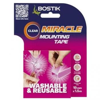 Bostik Double-Sided Clear Mounting Tape 19mm x 1.5m