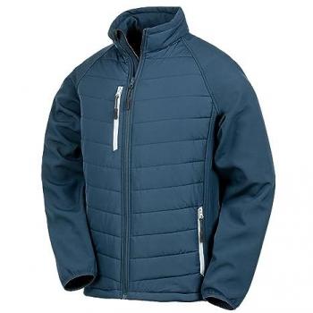 Padded Compass Softshell Jacket (Recycled, Genuine) – 2XL, Navy/Gray
