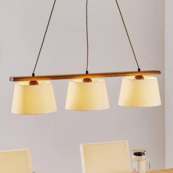 Lamkur Aida Pendant Light, Rustic Oak, 3 Bulbs