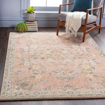 Vintage Oriental ILEANA Boho Area Rug – 160x230cm, Cream & Pale Pink Pattern