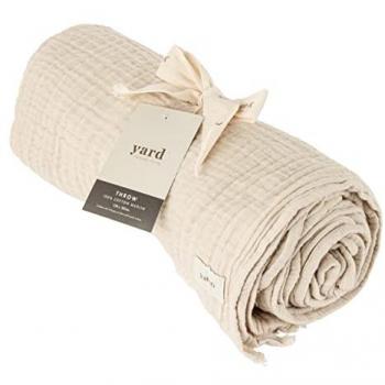 Lark Crinkle Cotton Throw with Fringe – Natural