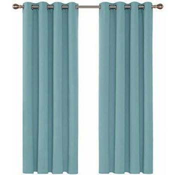 Deconovo Sky Blue Thermal Blackout Curtains 52x 72