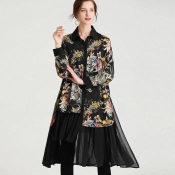 Vestido Mujer Gasa Estampado Floral Midi