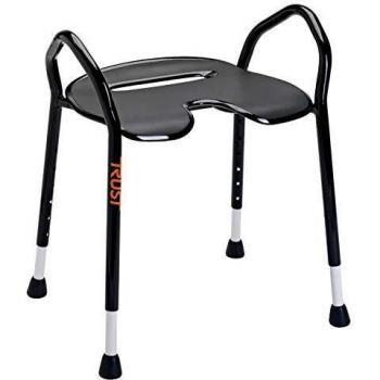 Tabouret Douche Noir avec Poignée Haute Let’s Enjoy