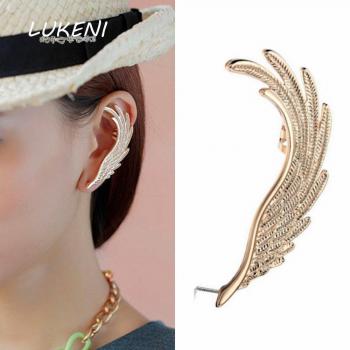 LUKENI 2Pcs Long Punk Feather Ear Cuff Earrings