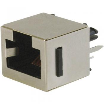 Top Entry Modular RJ45 Socket 8P8C Vertical Mount Black