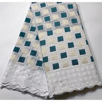 Tissu africain en dentelle, coton pur nigérian, 4,57 m