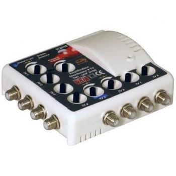 Amplificateur Distributeur Intérieur 8 sorties TV TNT UHF Elap 372018 – Gain 19 dB, Filtre 4G LTE 700 MHz, 5G, 12V