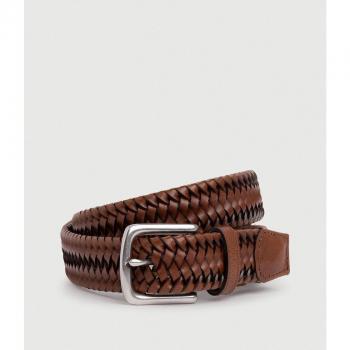 Cinturón de piel con tejido trenzado para hombre Hackett