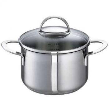 SCHULTE Ufer Wave Topf – 1‑teilig, 16 cm, induktionsgeeignet, silber