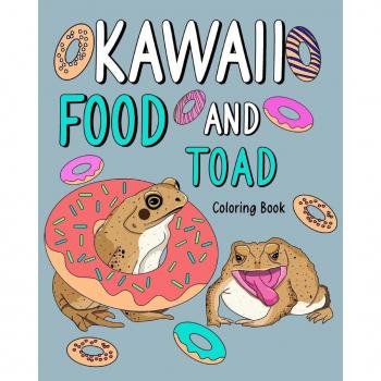 Kawaii Food and Toad Coloring Book
