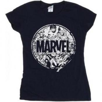 Maglietta in Cotone per Donna con Logo Marvel Comics