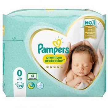 Pampers Baby Windeln Größe 0 (1,5-2,5 kg) Premium Protection, 24 Stück