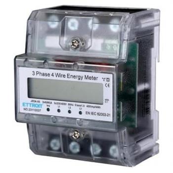 Mesureur électrique triphasé 220/380 V 5‑80 A – 4 slots DIN