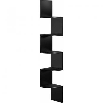 Étagère Murale en Zigzag, 5 Niveaux, Noir