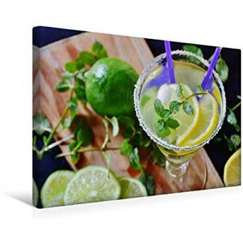CALVENDO 45 × 30 cm Textil-Leinwand – Aperitif‑Motiv mit Zitronen & Limetten (Rose Hurley)