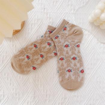 Chaussettes invisibles pour femme, motif floral et bateau