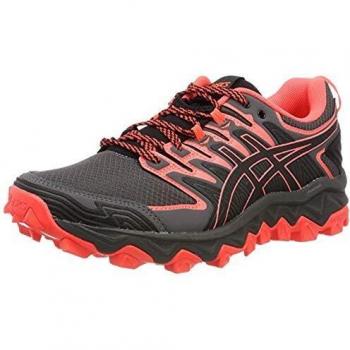 Asics Gel-Fujitrabuco 7, Chaussures de Running Femme, Noir (Black/Flash Coral 001), 35.5 EU
