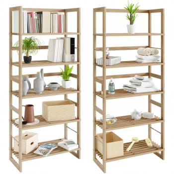 Casaria 2x 5-Tier Wooden Bathroom Shelf