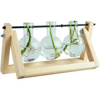 Soporte de madera sólida para plantas en agua