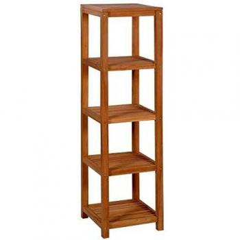 VidaXL 4-Tier Bathroom Shelf Solid Teak 42x42x165 cm