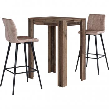 ByLIVING Bartisch-Set »Nele und Simone«, (3-tlg., mit Barhockern)
