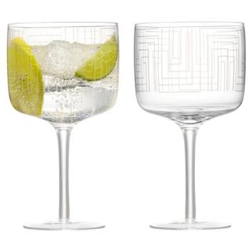 Anton Studio Designs: Zweier-Set klarer Maze‑Gin‑Gläser
