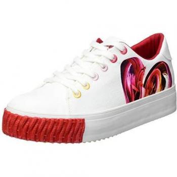 Desigual Street Heart Sneaker for Women in White, Size 41 EU