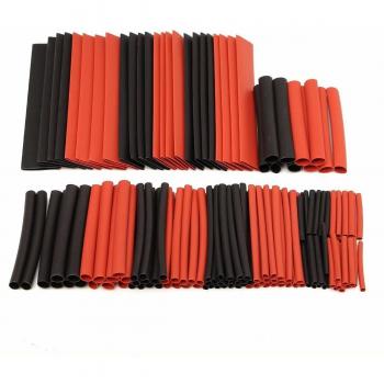 Kit Rétrécissement Câble 2:1 – Gaine Thermorétractable Rouge/Noir (150 pièces)