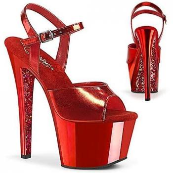 Pleaser SKY-309TTG Damen‑Plateau‑Schuh – 5 cm Absatz, Rot, EU 40