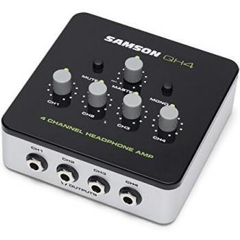 Amplificateur de casque Samson QH4 à 4 canaux, noir/silver