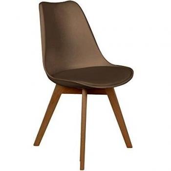 Chaise scandinave de la marque CMP avec coque et coussin taupe