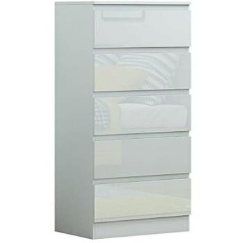 LUXURY LIFE Carlton 5-Drawer Cabinet in Gloss Finish