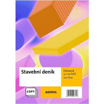 ASOPOL Stavební deník, malý formát, 3x20 listů