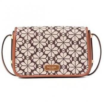 Kate Spade New York Women's Liv Spade Flower Jacquard Small Flap Crossbody Bag
