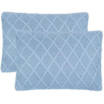 Cuscini Veloce XL: 2 pezzi, 60x40 cm, Azzurro, Cotone Pesante