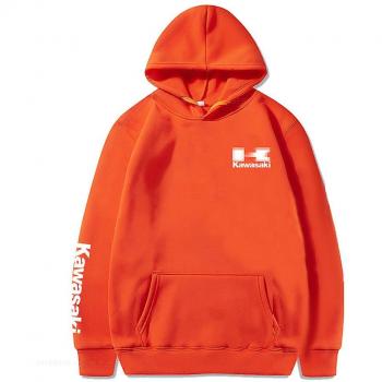 Pull à capuche casual Kawasaki Moto Coton orange L