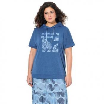 Ulla Popken Sommer Hoodie für Damen, blau, Größe 54/56