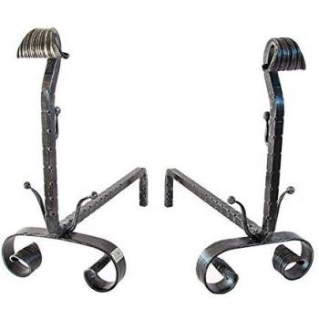 Alari a forma di corniola in ferro battuto stile rinascimento