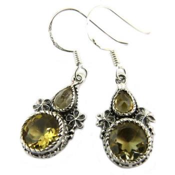 Golden Glow Silver Earrings