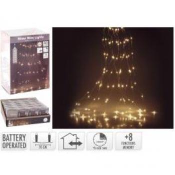 Decorazione natalizia a cascata con 80 microled bianchi caldi e 8 giochi di luce