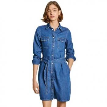 Pepe Jeans Damen Hemdkleid – Denim Casual Dress Regular (40 cm)