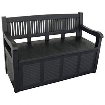 Banc de jardin en plastique avec espace de rangement